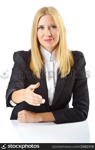 Businesswoman sitting at the desk
