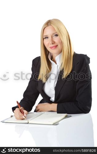 Businesswoman sitting at the desk