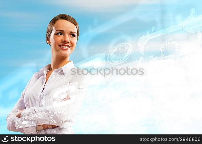 Businesswoman smiling