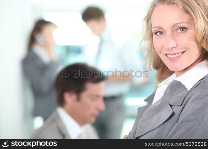 Businesswoman smiling