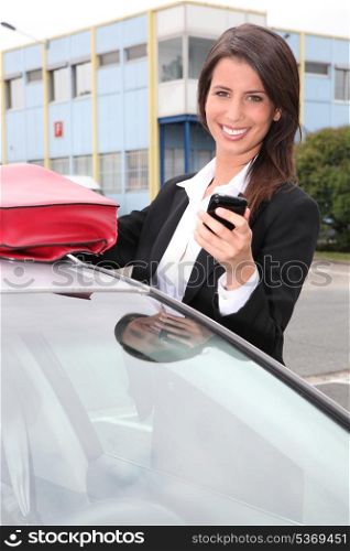 Businesswoman smiling on the phone