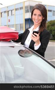 Businesswoman smiling on the phone