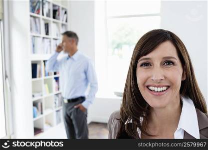 Businesswoman smiling to camera