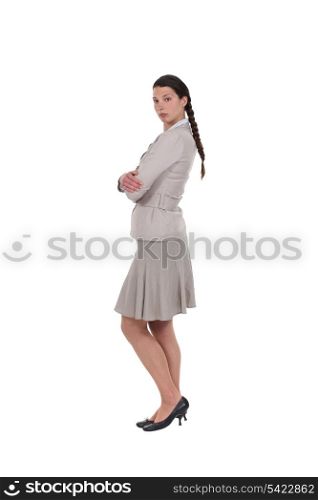 Businesswoman stood with folded arms