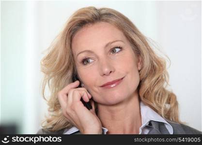 Businesswoman taking a phone call