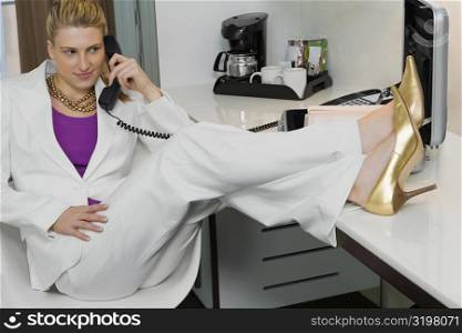 Businesswoman talking on a phone