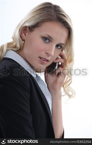 businesswoman talking on her cell