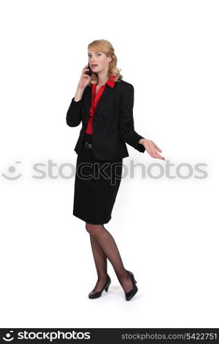 Businesswoman talking on her cell