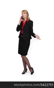Businesswoman talking on her cell