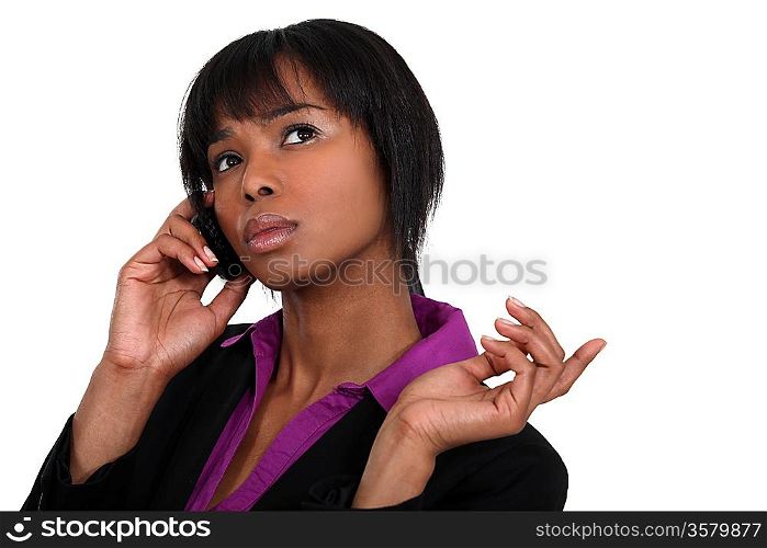 Businesswoman talking on her mobile phone
