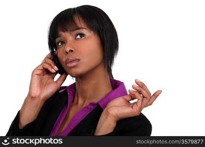 Businesswoman talking on her mobile phone