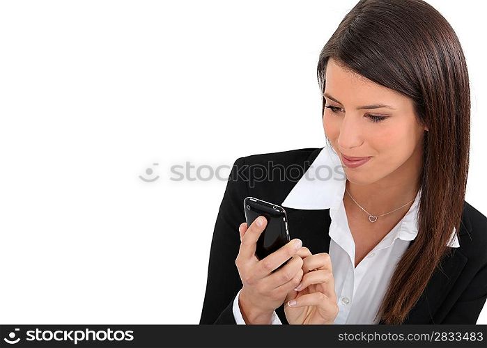 Businesswoman texting