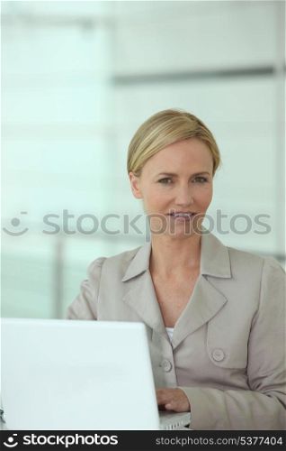 Businesswoman typing
