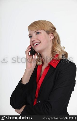 Businesswoman using a cell phone