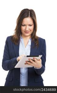 Businesswoman using a tablet in the office