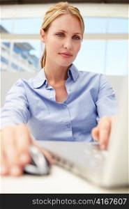 Businesswoman using laptop