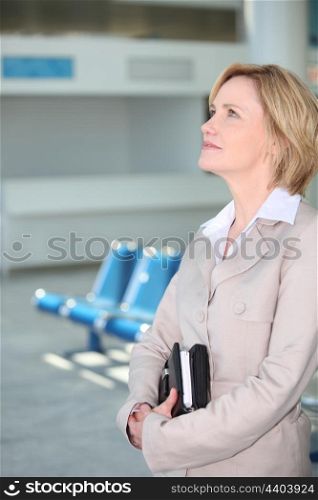 Businesswoman waiting at airport