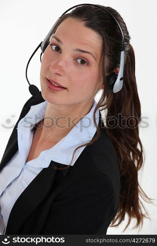 Businesswoman wearing a headset