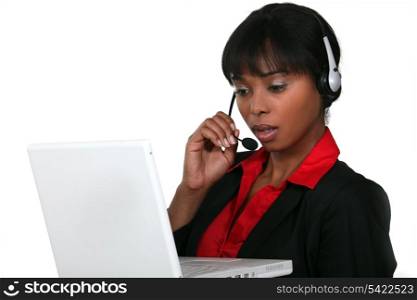 Businesswoman wearing a headset