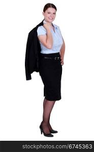 Businesswoman wearing a skirt suit