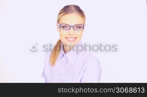 Businesswoman with a beaming friendly smile
