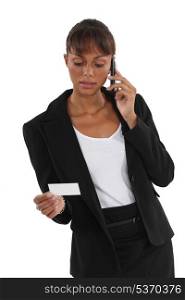 Businesswoman with a phone