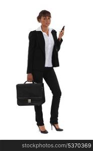 Businesswoman with briefcase