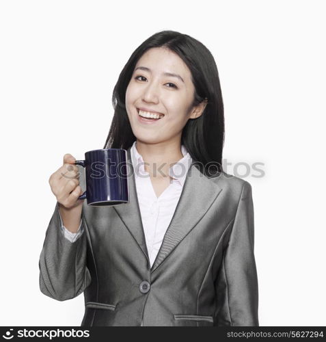 Businesswoman with coffee mug