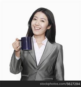 Businesswoman with coffee mug