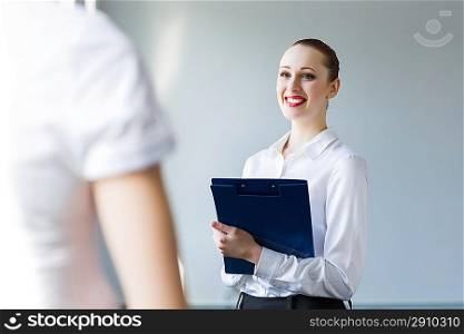 Businesswoman with colleague