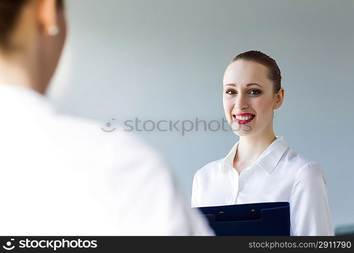 Businesswoman with colleague