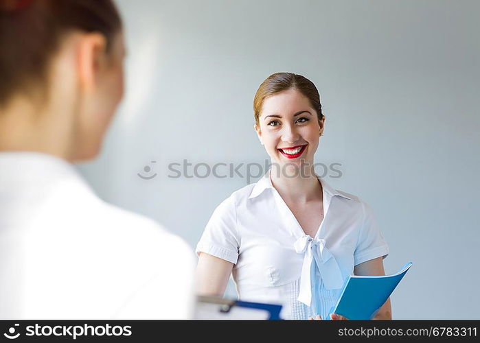 Businesswoman with colleague