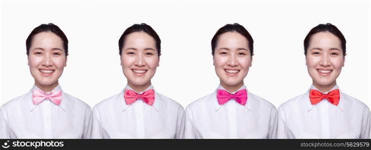 Businesswoman with colorful tie, Digital Composite