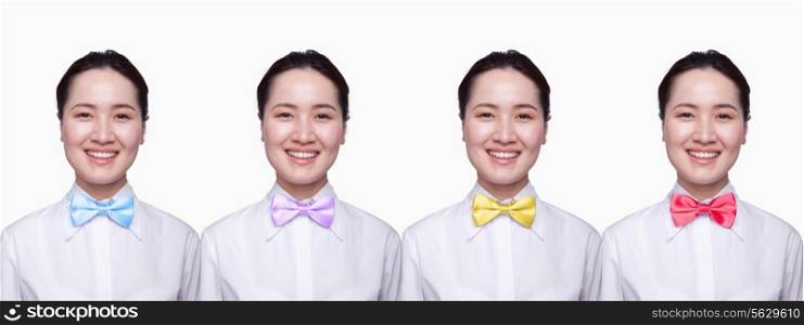 Businesswoman with colorful tie, Digital Composite