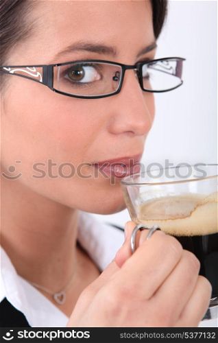 businesswoman with cup of coffee