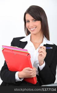 Businesswoman with file