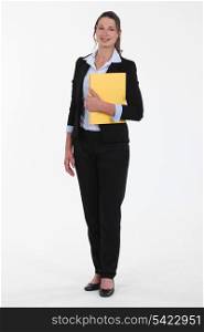 Businesswoman with files