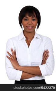 Businesswoman with her arms folded