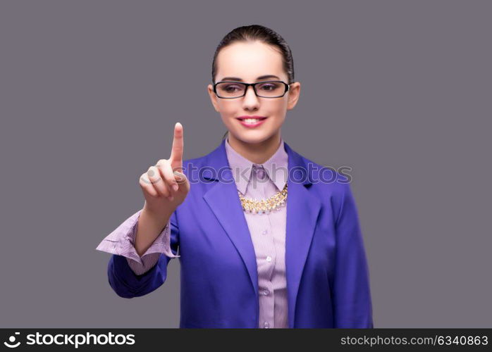 Businesswoman with laptop in business concept