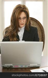 Businesswoman working on a laptop