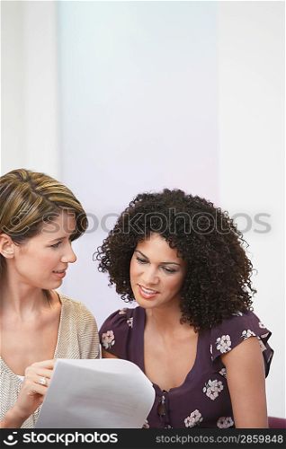 Businesswomen Working With Document