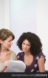 Businesswomen Working With Document