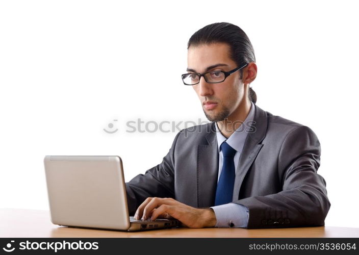 Busissman working on the laptop