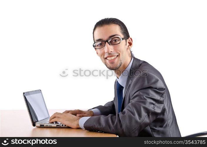 Busissman working on the laptop