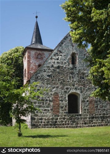 Buskow, Ostprignitz-Ruppin, Brandenburg, Germany - stone church from the 13th century