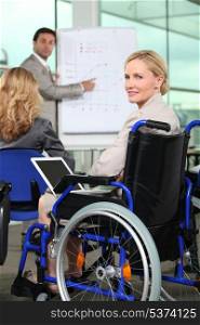 Bussinesswoman in wheelchair