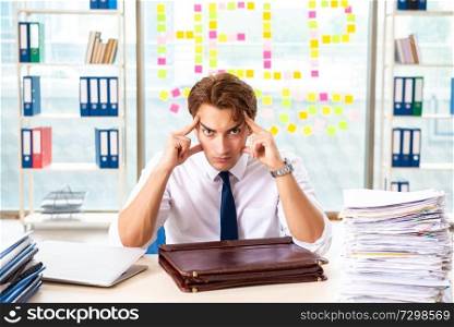 Busy businessman working in the office