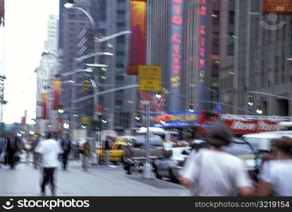 Busy City Street