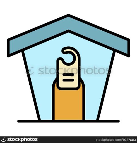 Busy dog house icon. Outline busy dog house vector icon color flat isolated. Busy dog house icon color outline vector