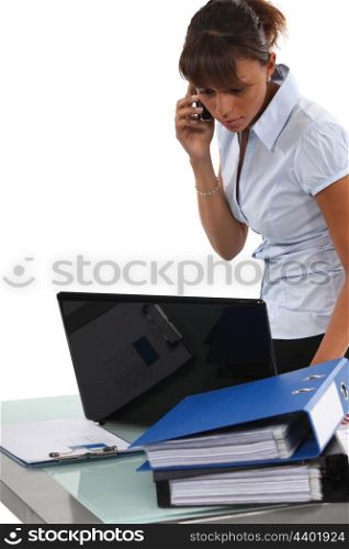 Busy female office worker